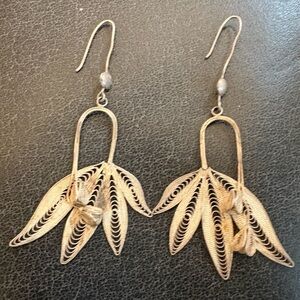 🕊️sold🕊️Vintage art nouveau Sterling silver intricate drop earrings belle epoque
